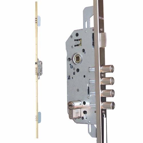 CERRADURA 3 MULTIPUNTO 2GOLP ALUMINIO 10 PINES + CILINDRO DOBLE MEGACANAL