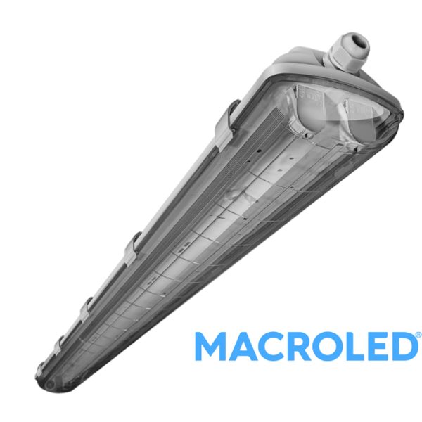 Equipo Hermético Premium Simple De  120cm + tubo led18w IP65 Marca Macroled
