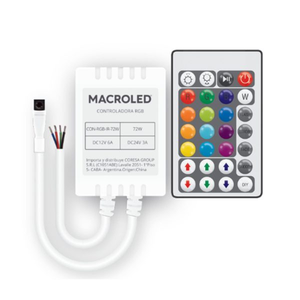 Controlador De Luces Led RGB Regulable Por Bluetooth 72W