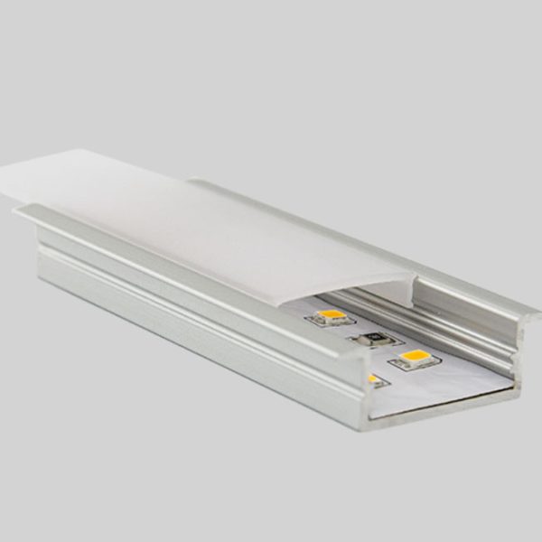 Perfil De Aluminio Empotrado Doble Para 2 Cintas