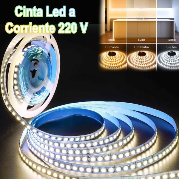 Cinta Led  220V - Rollo De10 METROS 120 Chips