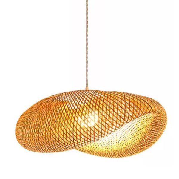 Lampara Colgante De Bambú Sombrero #C829