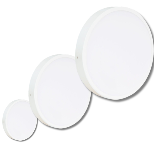 Panel Led Borde Slim 12W-18W-24W P/Adosar Aluminio Base Blanca