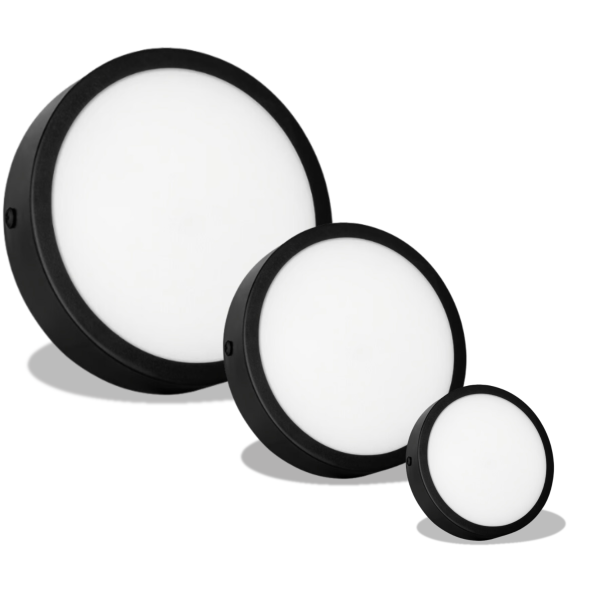 Panel Led Borde Slim 12W-18W-24W P/Adosar Aluminio Base Negra